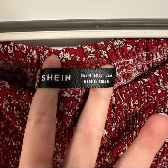 full length red flowered dress - Picture 5 of 6